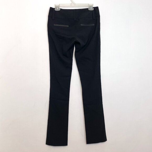 ALICE + OLIVIA Olivia Slim Leg Pant Leather Trim Black Work Office Dress Pants 2 - Picture 12 of 16